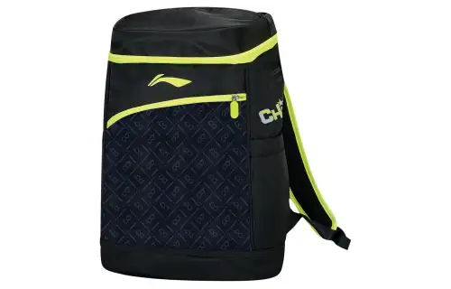 Li Ning Zip Closure Nylon Backpack Regular Unisex Black/Neon Green
