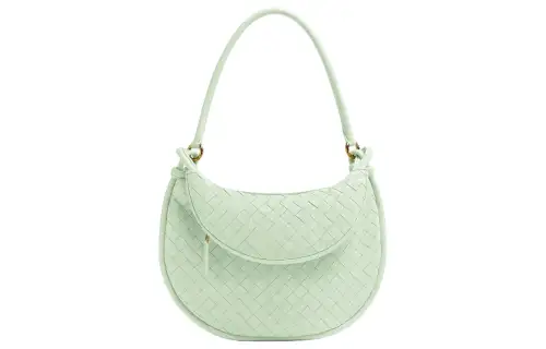 Bottega Veneta Intrecciato Lambskin Handbag, Shoulder Bag Women's Mint Green