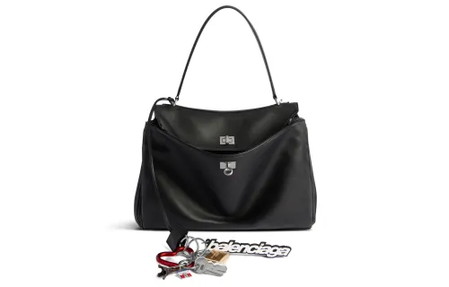 Balenciaga Smooth Calfskin One Shoulder Handbag Medium Women's Black