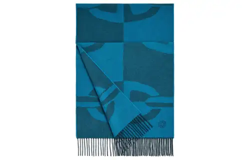 HERMES Chaine D'Ancre Knit Scarves Men's Blue
