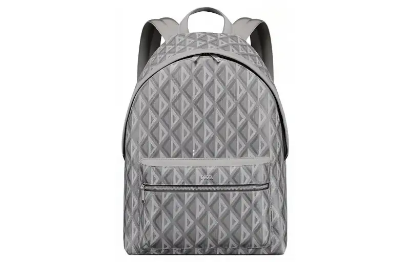 DIOR Canvas With Leather Backpack Regular Men's Gray