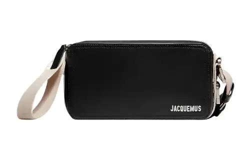Jacquemus Cow Leather Shoulder Bag, Crossbody Bag Men's Black
