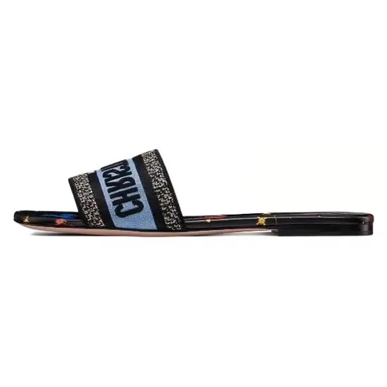DIOR Dway Slide Sandals Black Multicolor Women's