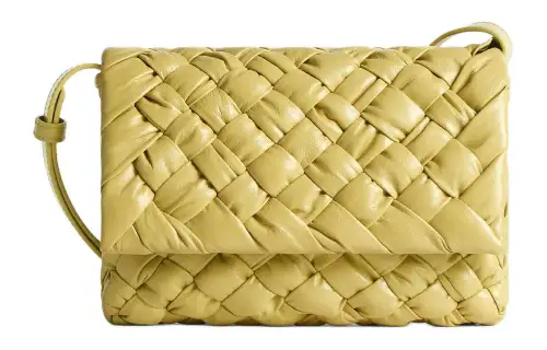 Bottega Veneta Calfskin Messenger Bag, Shoulder Bag, Crossbody Bag Small Men's Yellow