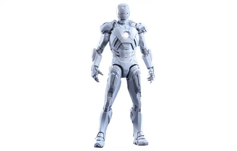 Hot Toys The Avengers, white doll, minifigure, Iron Man, scale 1:6, Marvel