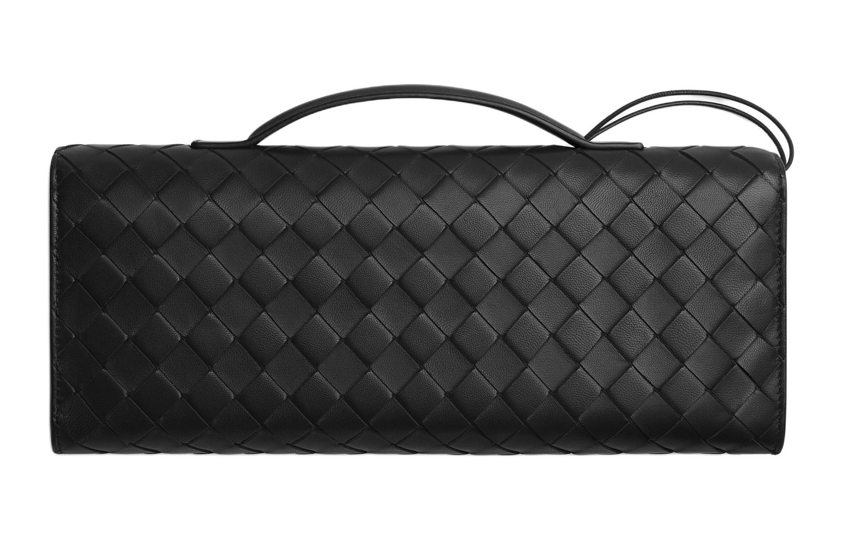 Женская сумка Bottega Veneta Clutch Intrecciato (черный) — фото 2