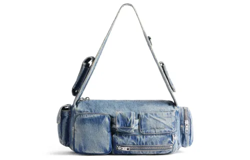 Balenciaga Superbusy Denim Small Sling Bag