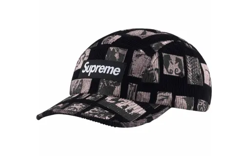 Supreme 100% Cotton Corduroy Baseball Caps Unisex Black
