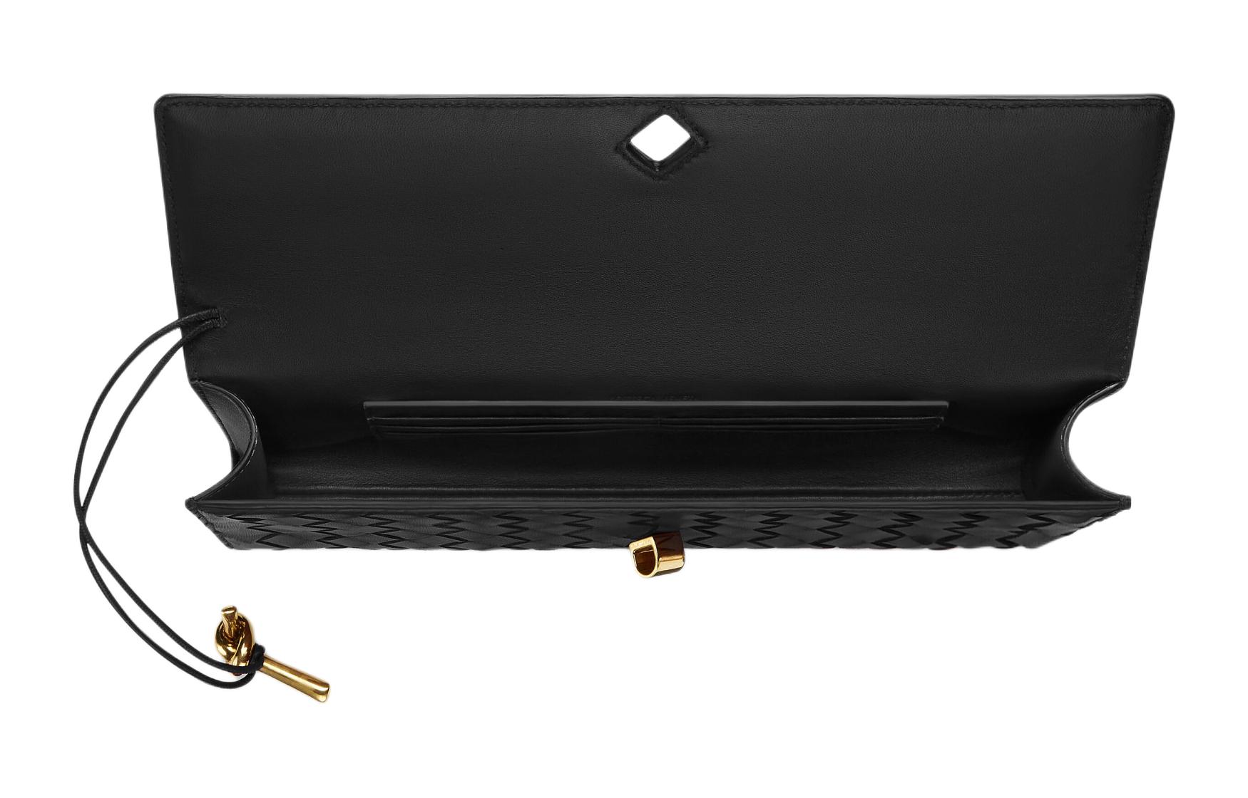 Женская сумка Bottega Veneta Clutch Intrecciato (черный) — фото 3