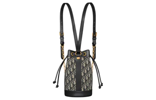 DIOR Oblique Printed Fabric Backpack Small Women's Blue