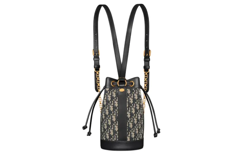 DIOR Oblique Printed Fabric Backpack Small Women's Blue
