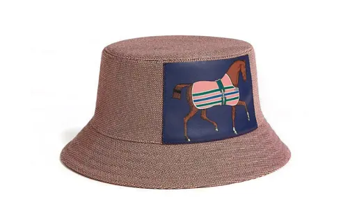 HERMES Cotton, Elastane Bucket Hats Men's Brown