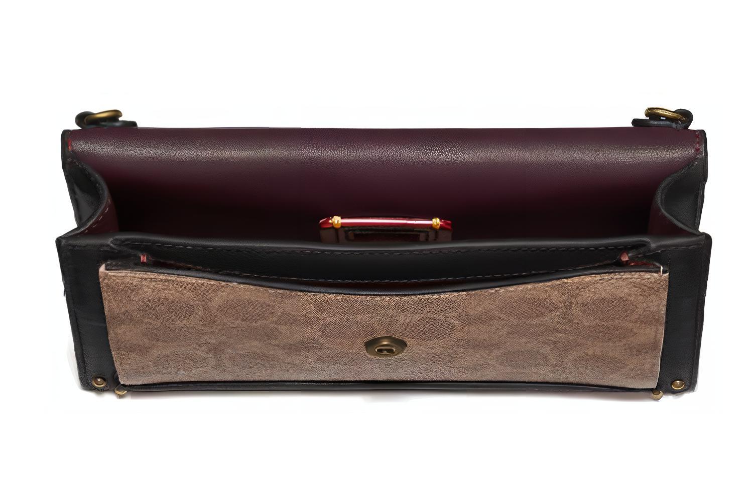 Женская сумка COACH Dreamer (черно-коричневая с монограммой) — фото 3