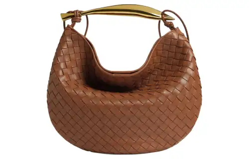 Bottega Veneta Sardine Lambskin Handbag Medium Women's Brown