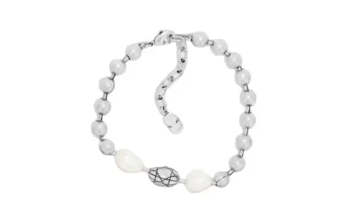 DIOR Brass, Pearl Bracelets Unisex Silver