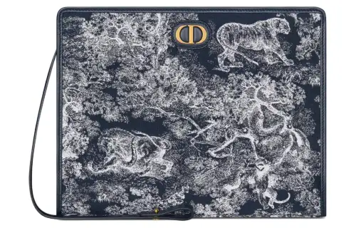 DIOR 30 Montaigne Toile De Jouy Reverse Jacquard Clutch Medium Women's Blue