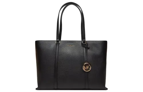 MICHAEL KORS Temple Leather Handbag, Shoulder Bag Large Women's Black