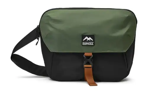 Skechers Large Capacity Fabric Shoulder Bag, Crossbody Bag Regular Unisex Beauty Black & Beetle Green