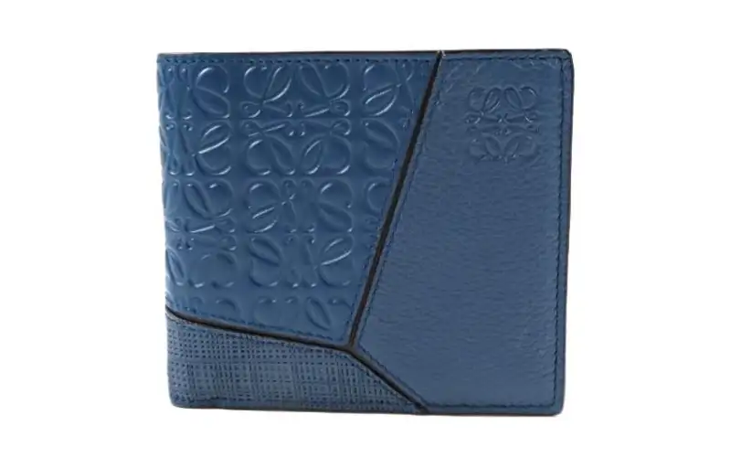 LOEWE Puzzle Calfskin Wallet Unisex Indigo