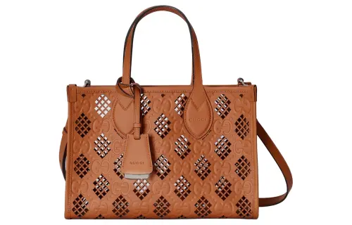 GUCCI Ophidia Leather Tote Bag, Shopping Bag, Handbag Small Women's Light Brown