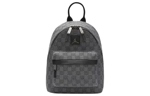 Jordan Jordan 8L Monogram Print Polyester Fiber Polyurethane Backpack Backpack Mini Unisex Couple Style Dark Smoke Gray