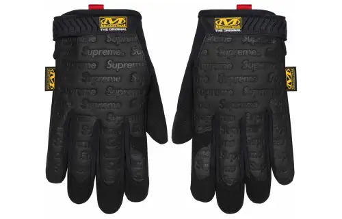 Supreme Leather Gloves Unisex Black/Red