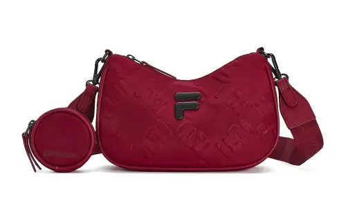 FILA FUSION Fabric Shoulder Bag, Crossbody Bag Regular Women's Dark Carmine