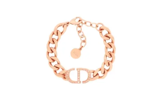 DIOR Metal, Rhinestone Bracelets Women's Rose Gold