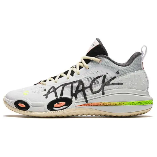 Anta Raid Slip Resistant Low Top Basketball Shoes Women's Gray Green