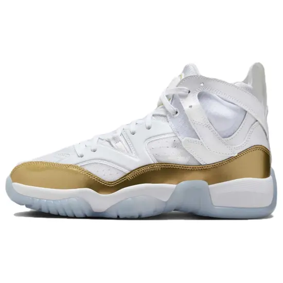 JORDAN Jumpman Two Trey Vintage Basketball Shoes Women's High-Top White Gold