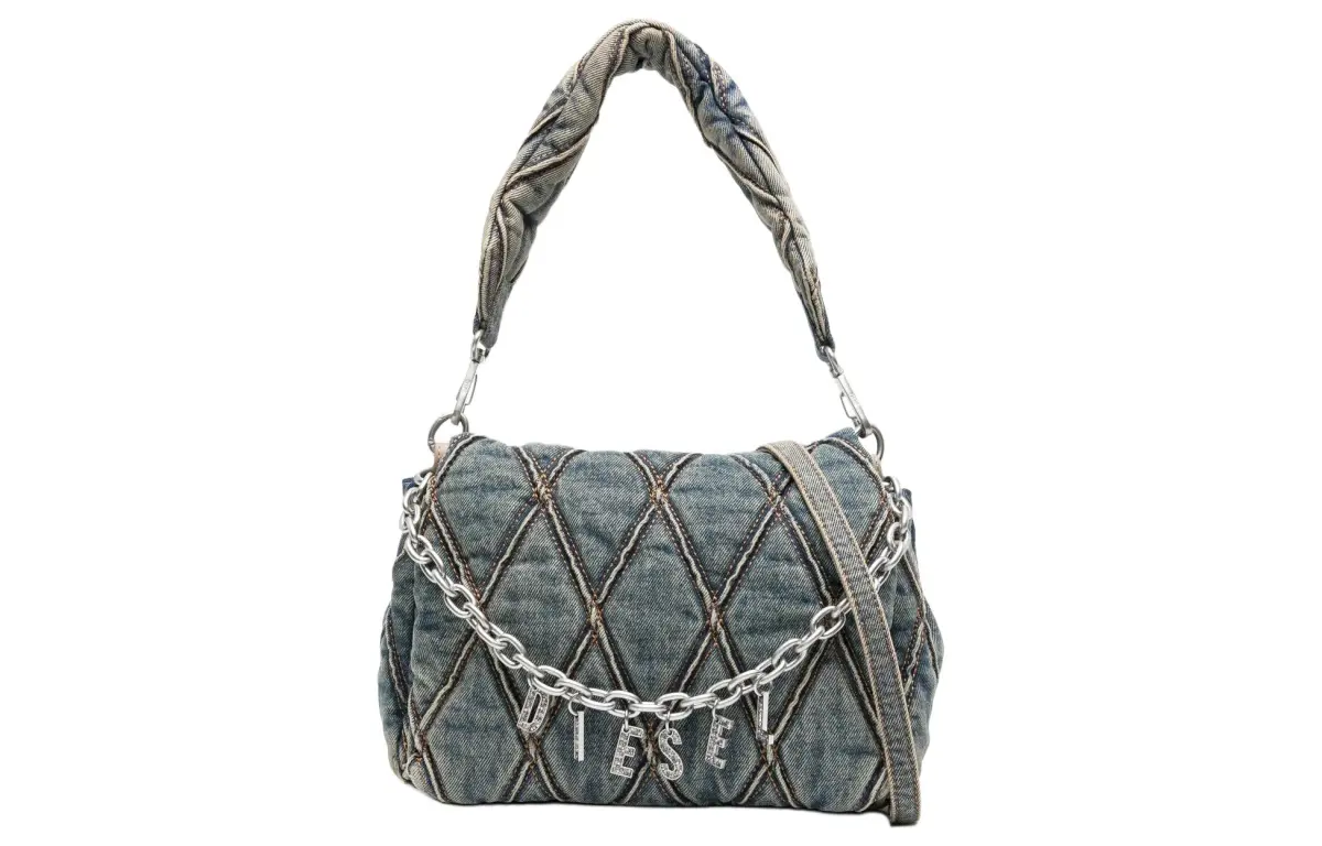 DIESEL Denim Handbag, Shoulder Bag Unisex Blue