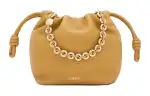 LOEWE Flamenco Nappa Sheepskin One Shoulder Crossbody Clutch Mini Women's Desert Yellow