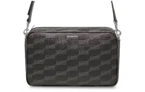 Balenciaga Polyester, Cotton Camera Bag, Crossbody Bag, Shoulder Bag Men's Black