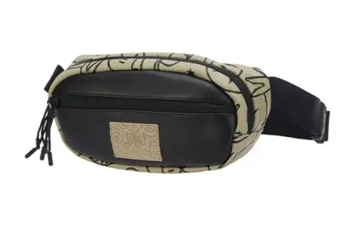 Li Ning Wade, Artist DFT Collaboration Fabric Shoulder Bag, Crossbody Bag, Fanny Pack Regular Unisex Khaki
