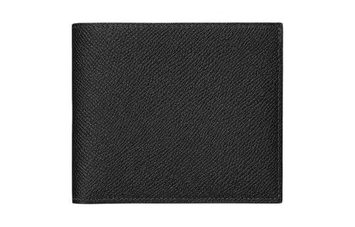 HERMES MC2 Epsom Calfskin Card Holder, Wallet Unisex Black & Indigo