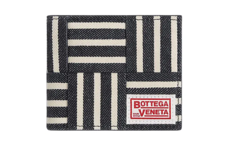 Bottega Veneta Cotton Wallet Men's Marine Blue & White