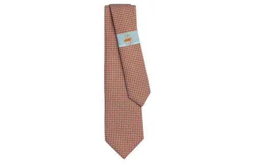 HERMES Mosaique Du Faubourg Ties Men's Orange