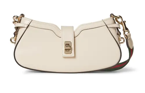 GUCCI Leather Crossbody Bag, Shoulder Bag Women's Ivory White