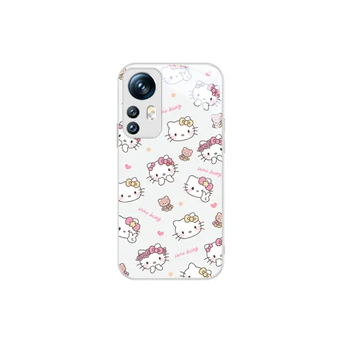 Beautiful ten cents MSMF glass material cute cartoon KT cat Japanese and Korean fashion creative ins style mobile phone case suitable for Xiaomi/MI13PRO/14/12/11//10/CIVI3 Redmi K70/K60 Extreme Edition Art