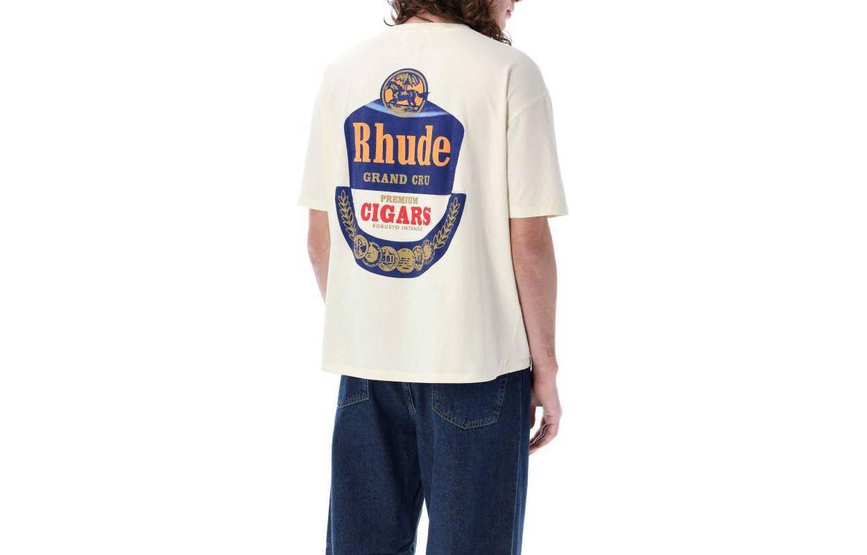 Мужская футболка RHUDE (бежевая) — фото 2