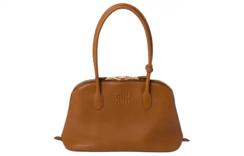 MIU MIU Leather Handbag, Shoulder Bag Women's Brown