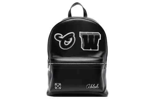 OFF WHITE Leather Backpack Men's Black
