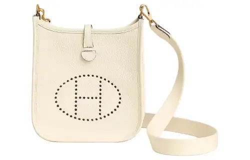 HERMES Evelyne Clemence Cow Leather Crossbody Bag, Shoulder Bag 16 Women's I2 Nata Cream White