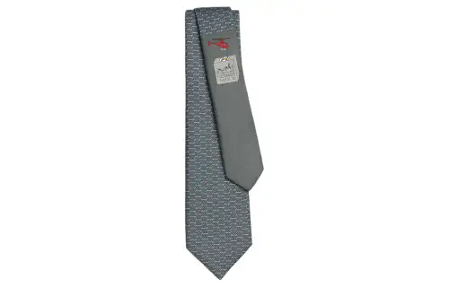 HERMES Ties Men's Charcoal Gray