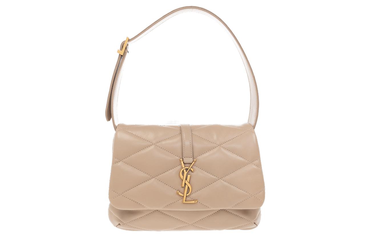 SAINT LAURENT LE5A7 Sheepskin Shoulder Bag, Handbag, Shoulder Bag Women's Gray Beige