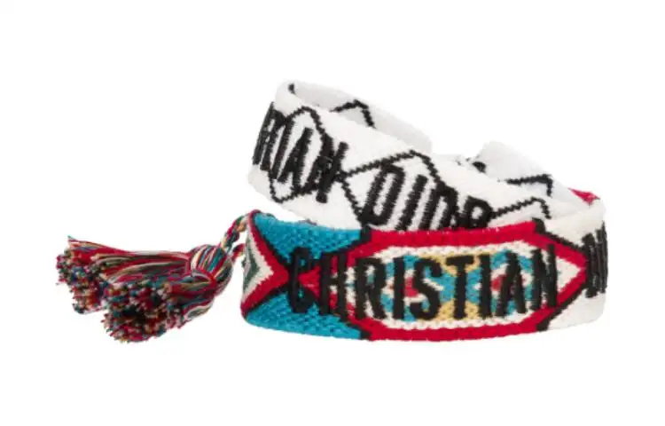 DIOR Cotton Bracelets Women's White/Red