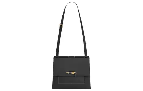 HERMES Epsom Leather Swift Calfskin Hunter Cow Leather Crossbody Bag, Shoulder Bag Women's Black