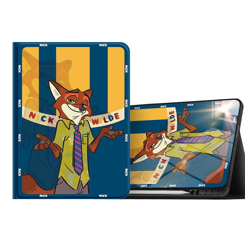 Disney Disney Zootopia book model with pen slot all-inclusive automatic wake-up sleep suitable for Apple ipad/pro/10/8/9/7/2022/2023/air/mini4/5/6 tablet protective case