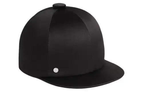 HERMES Silk Satin Baseball Caps Women's Black