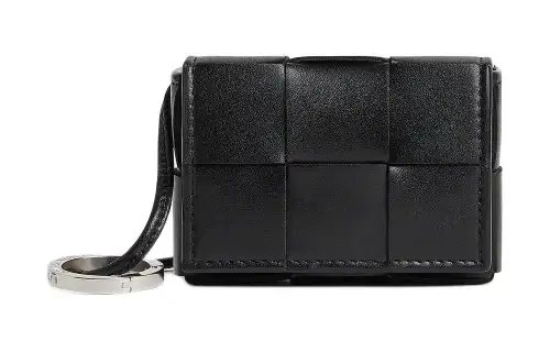 Bottega Veneta Cow Leather Earphone Case Men's Black